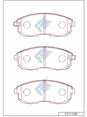 Kit de plaquettes de frein, frein à disque FBK FD1110M