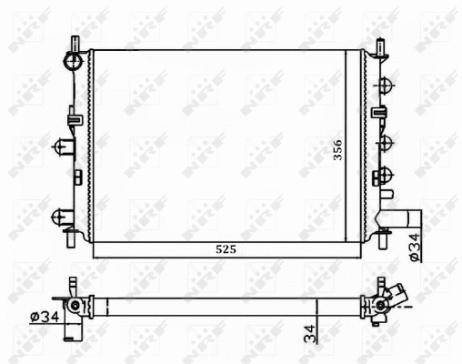Radiateur, refroidissement du moteur NRF 514436A
