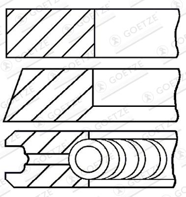 Jeu de segments de pistons GOETZE ENGINE 08-336507-00