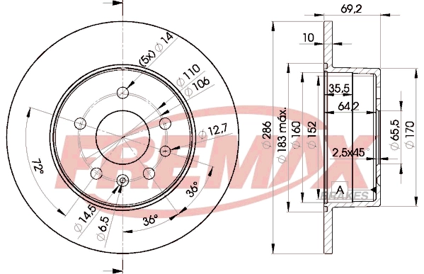 Disque de frein FREMAX BD-9210