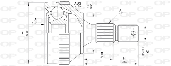 Jeu de joints, arbre de transmission OPEN PARTS CVJ5592.10