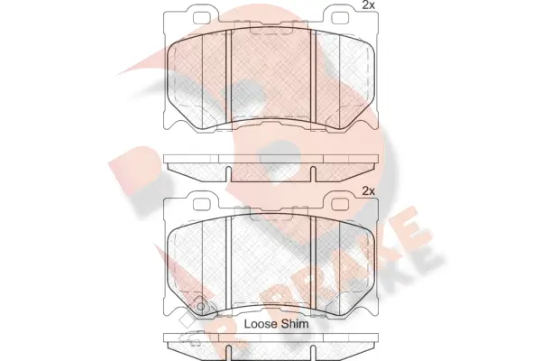 Kit de plaquettes de frein, frein à disque R BRAKE RB2089