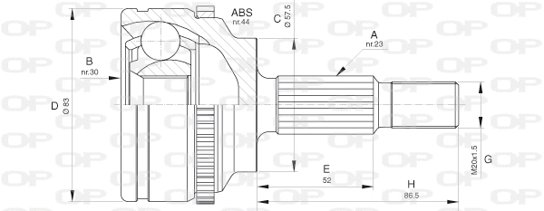 Jeu de joints, arbre de transmission OPEN PARTS CVJ5619.10