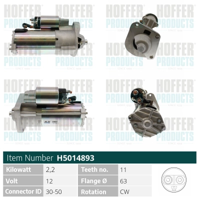 Démarreur HOFFER H5014893