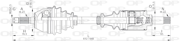 Arbre de transmission OPEN PARTS DRS6018.00