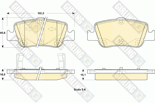 Kit de plaquettes de frein, frein à disque GIRLING 6134804
