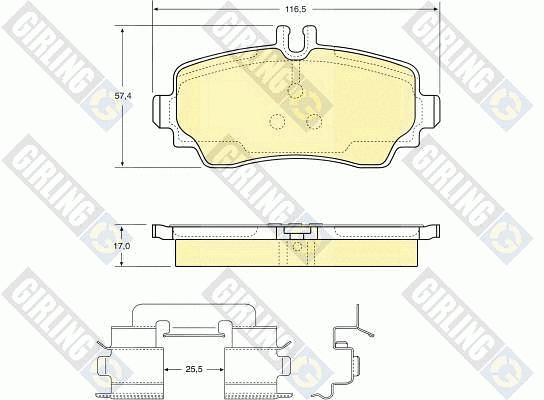 Kit de plaquettes de frein, frein à disque GIRLING 6112931