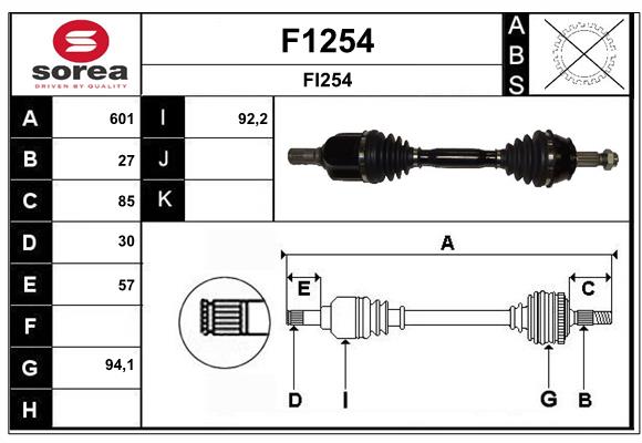Arbre de transmission SNRA F1254