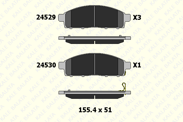 Kit de plaquettes de frein, frein à disque KALE 24529 160 05