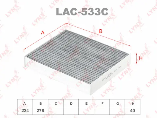 Filtre, air de l'habitacle LYNXAUTO LAC-533C