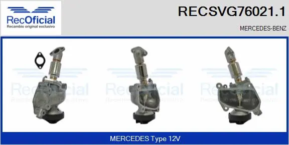 Vanne EGR RECOFICIAL RECSVG76021.1
