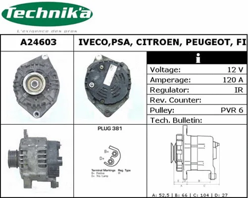 Alternateur Technika A24603