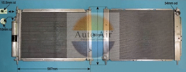 Condenseur, climatisation AUTO AIR GLOUCESTER 16-1433