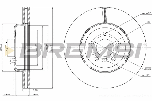 Disque de frein BREMSI CD8047V