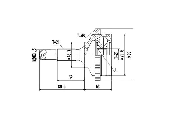 Jeu de joints, arbre de transmission DYNAMATRIX DCV845067