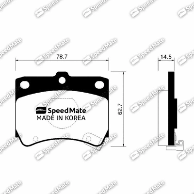 Kit de plaquettes de frein, frein à disque SpeedMate SM-BPK002