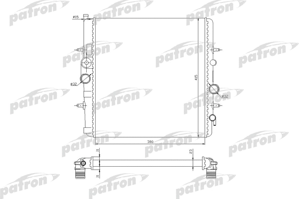 Radiateur, refroidissement du moteur PATRON PRS3506