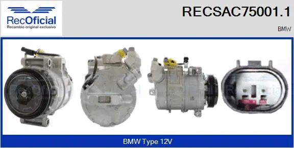 Compresseur, climatisation RECOFICIAL RECSAC75001.1