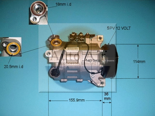 Compresseur, climatisation AUTO AIR GLOUCESTER 14-1310