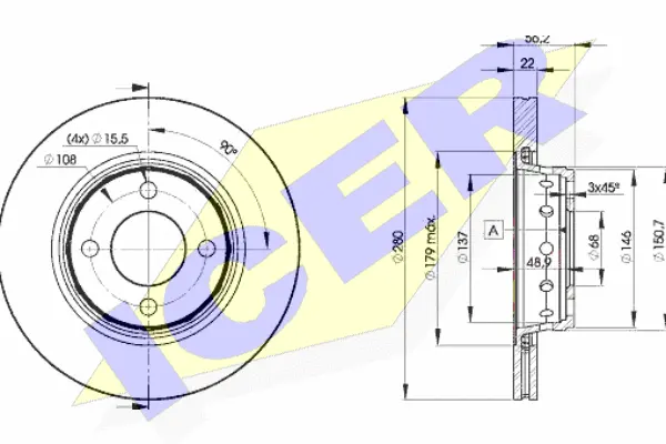 Disque de frein ICER 78BD8011-2