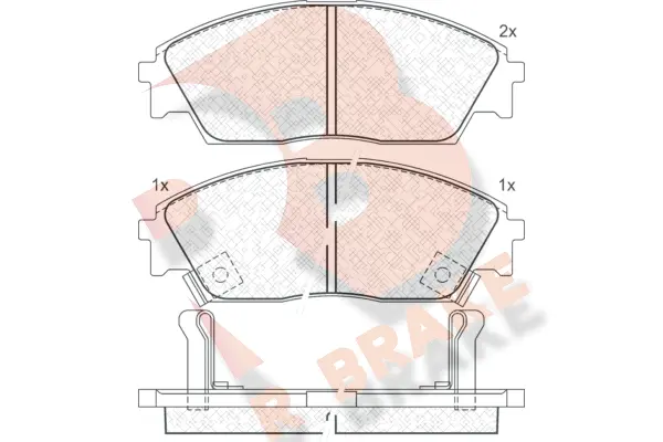 Kit de plaquettes de frein, frein à disque R BRAKE RB0755
