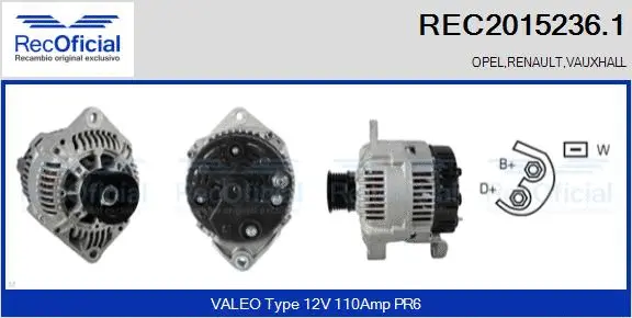 Alternateur RECOFICIAL REC2015236.1