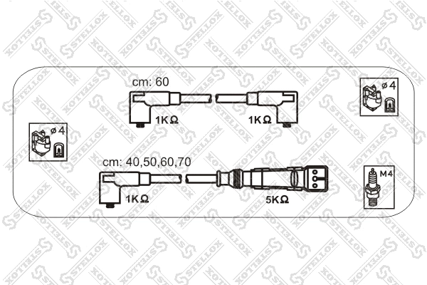 Kit de câbles d'allumage STELLOX 10-38338-SX
