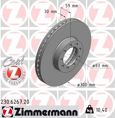 Disque de frein ZIMMERMANN 230.6267.20
