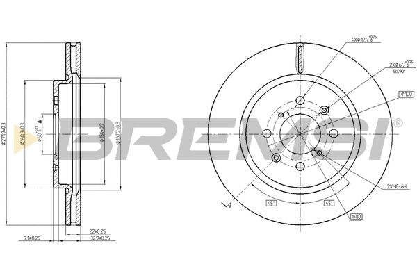 Disque de frein BREMSI CD8410V