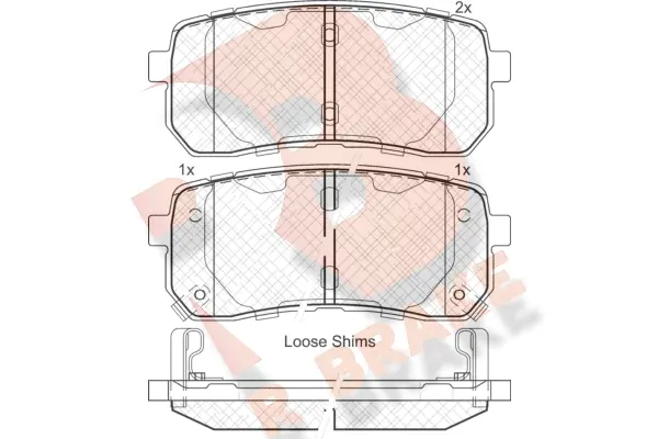 Kit de plaquettes de frein, frein à disque R BRAKE RB1839