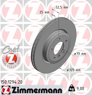Disque de frein ZIMMERMANN 150.1294.20