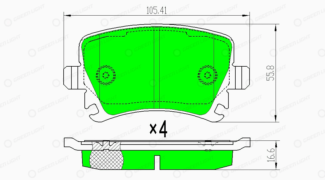 Kit de plaquettes de frein, frein à disque Automotive Adriado GLBP0004