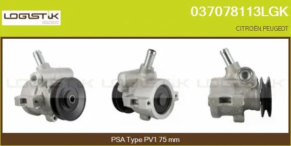 Pompe hydraulique, direction LGK 037078113LGK