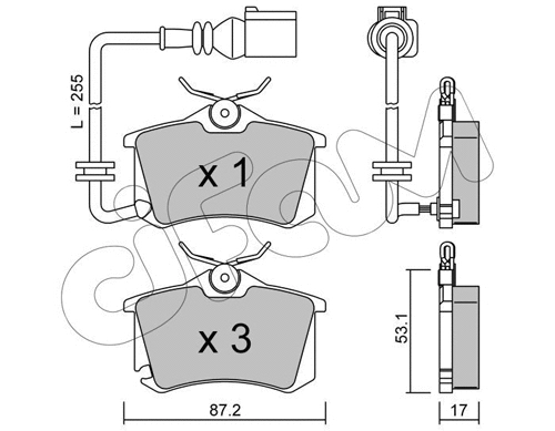 Kit de plaquettes de frein, frein à disque CIFAM 822-100-4