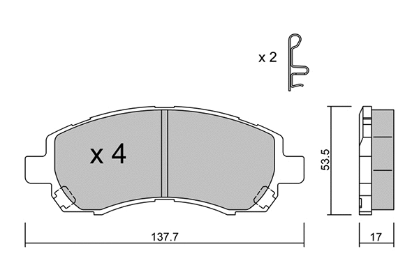 Kit de plaquettes de frein, frein à disque AISIN BPSB-1001