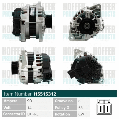 Alternateur HOFFER H5515312
