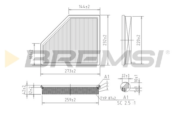 Filtre à air BREMSI FA2396