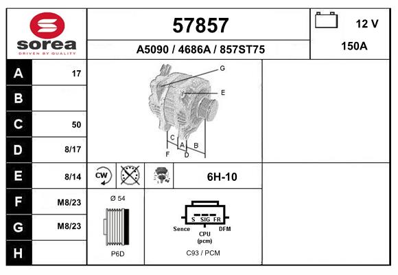 Alternateur EAI 57857