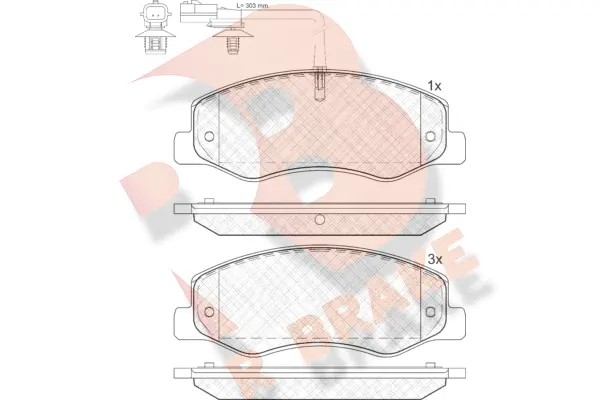 Kit de plaquettes de frein, frein à disque R BRAKE RB2000