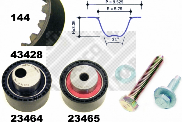 Kit de courroie crantée MAPCO 23428