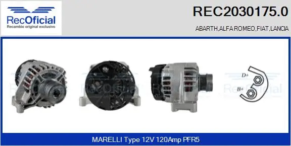Alternateur RECOFICIAL REC2030175.0