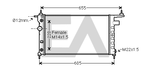 Radiateur, refroidissement du moteur EACLIMA 31R54160