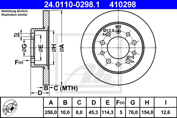 Disque de frein ATE-APAC 24.0110-0298.1