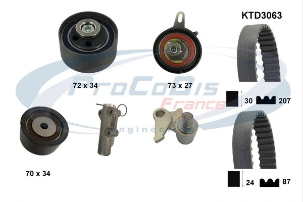 Kit de courroie crantée PROCODIS FRANCE KTD3063