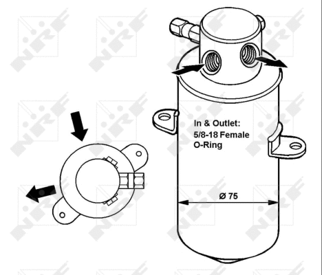 Filtre déshydratant, climatisation NRF 33165