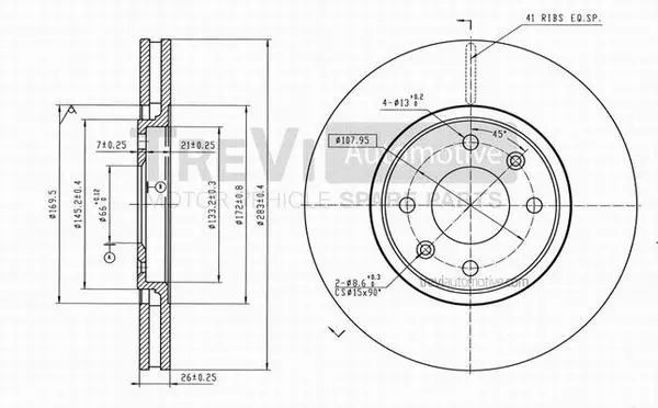 Disque de frein TREVI AUTOMOTIVE BD1197