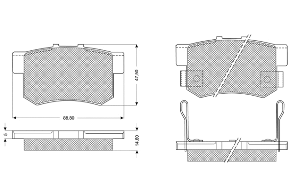 Kit de plaquettes de frein, frein à disque PROCODIS FRANCE PF1100