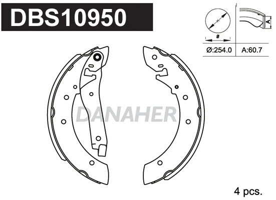 Jeu de mâchoires de frein DANAHER DBS10950