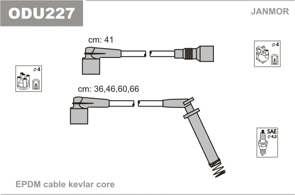 Kit de câbles d'allumage JANMOR ODU227