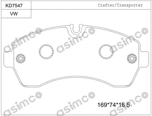 Kit de plaquettes de frein, frein à disque ASIMCO KD7547